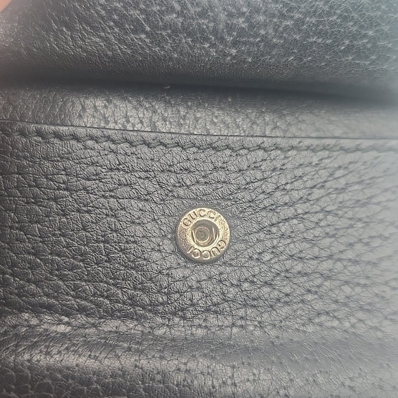 Gucci Black & Red New Web Stripe Men's Bifold Leather Wallet (EUC)COA✨️❤️✨️ - Picture 9 of 16